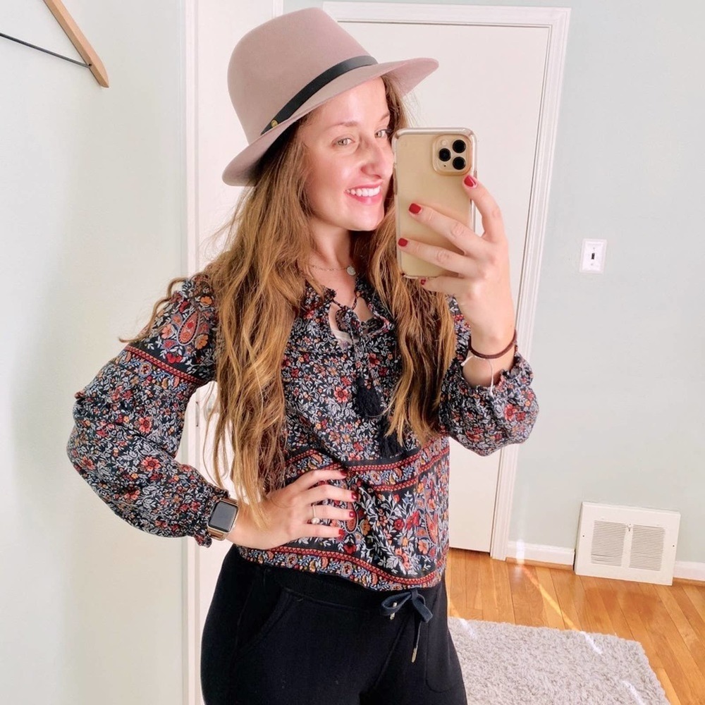 American Eagle Bohemian Floral Tassel XS Top Cute